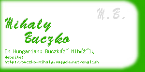 mihaly buczko business card